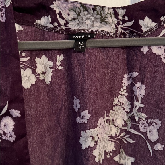 Torrid Purple Floral Kimono Top - Picture 3 of 7